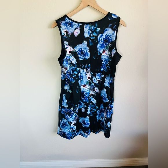 Apt 9 Women’s Floral Black And Blue Sleeveless Dress Size L - Picture 3 of 4